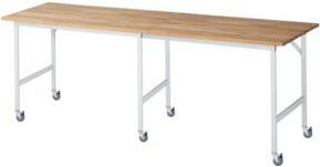 Rau Fahrbarer Arbeitstisch Jerry in Grau und Braun, B/T/H: 250 x 80 x 90 cm - Bild 1
