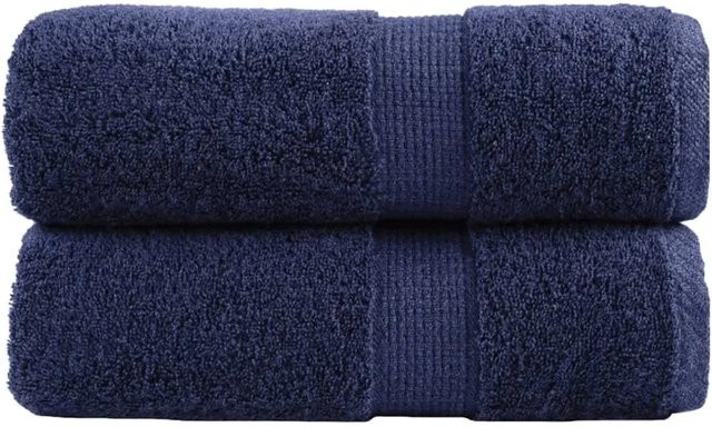 vidaXL Premium-Seiftücher aus Frottee, 2 Stück, Marineblau, B/T: 30 x 30 cm - Bild 1