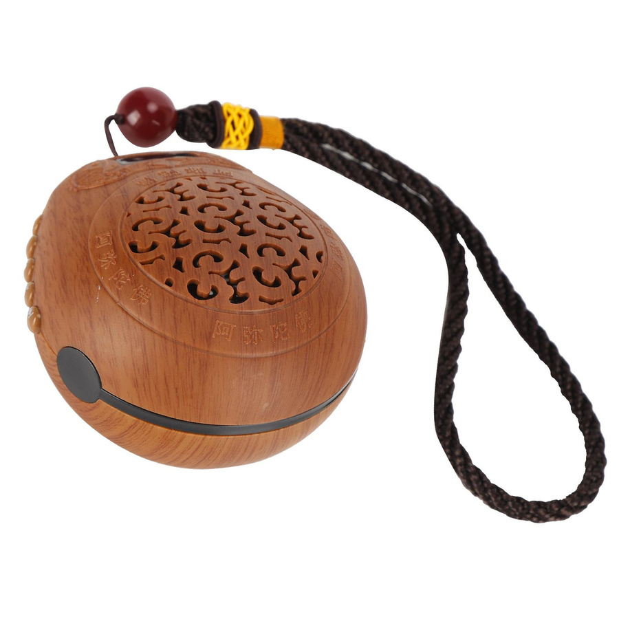Wiederaufladbare Buddha-Maschine aus Kunststoff in Braun mit Tempel-Gesang und Schriftspiel im orientalischen Design - Bild 5
