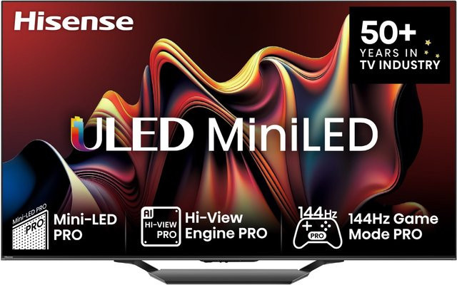 Hisense 85U7NQ Mini LED Smart-TV in Schwarz, 215 cm (85 Zoll), 4K Ultra HD, 120 Hz, Sprachsteuerung, mit Wi-Fi, Bluetooth und HDMI - Bild 1