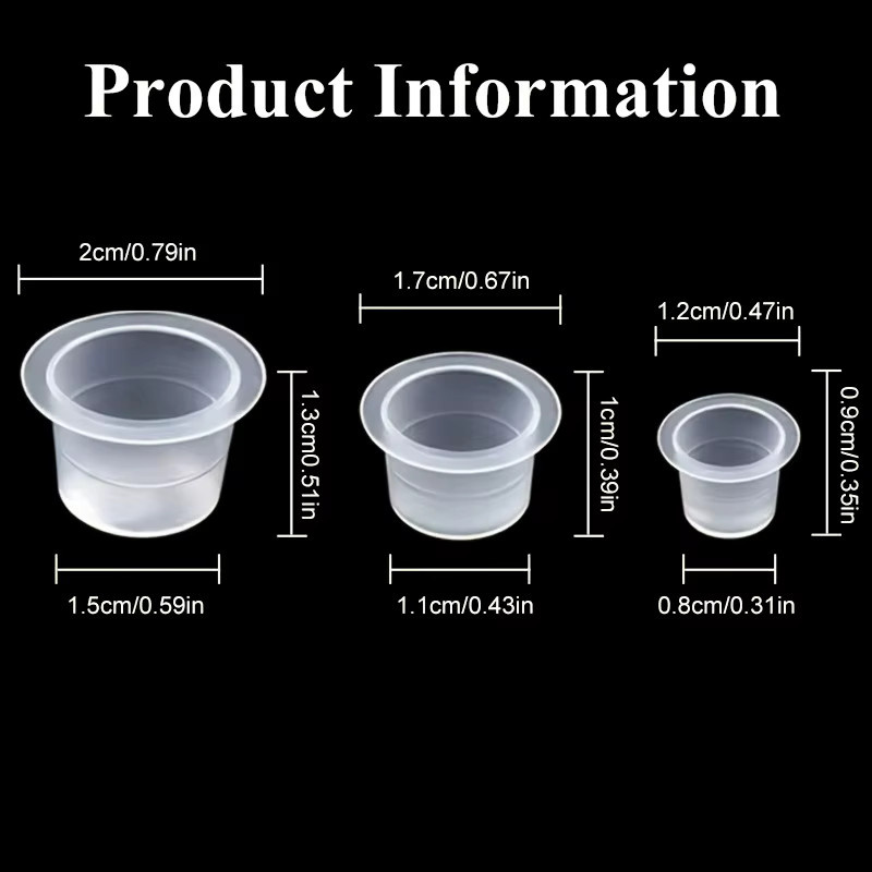 PEPAX Tattoo Ink Cups, 1001 Stück, Kunststoff, Klar, 8/11/15mm - Bild 2