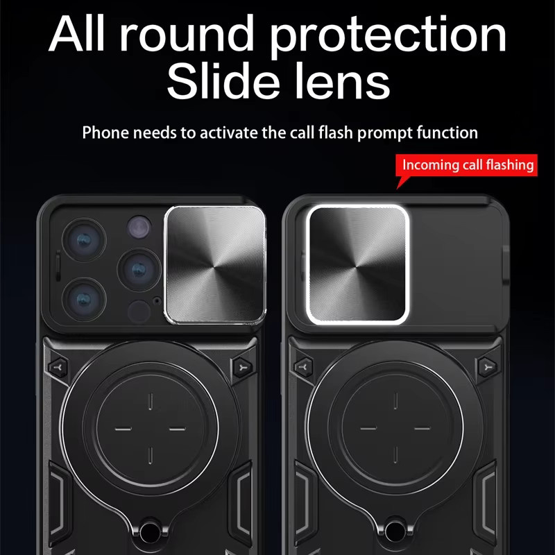 Stoßfeste Handyhülle mit Schiebekamera-Schutz und Magnet-Halterung für iPhone 15 Pro, 14, 13, 12, 11 Pro Max in Purple - Bild 3