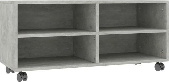 vidaXL TV-Schrank mit Rollen in Betongrau aus Holzwerkstoff B/T/H: 90 x 35 x 35 cm - Bild 1