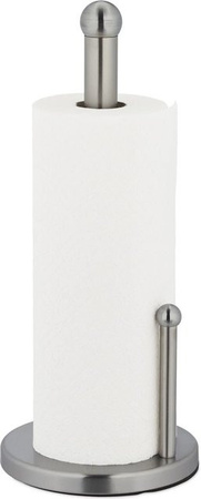 Relaxdays Küchenrollenhalter aus Edelstahl in Silber mit Abrollstopp, Breite: 35 cm, Tiefe: 15 cm