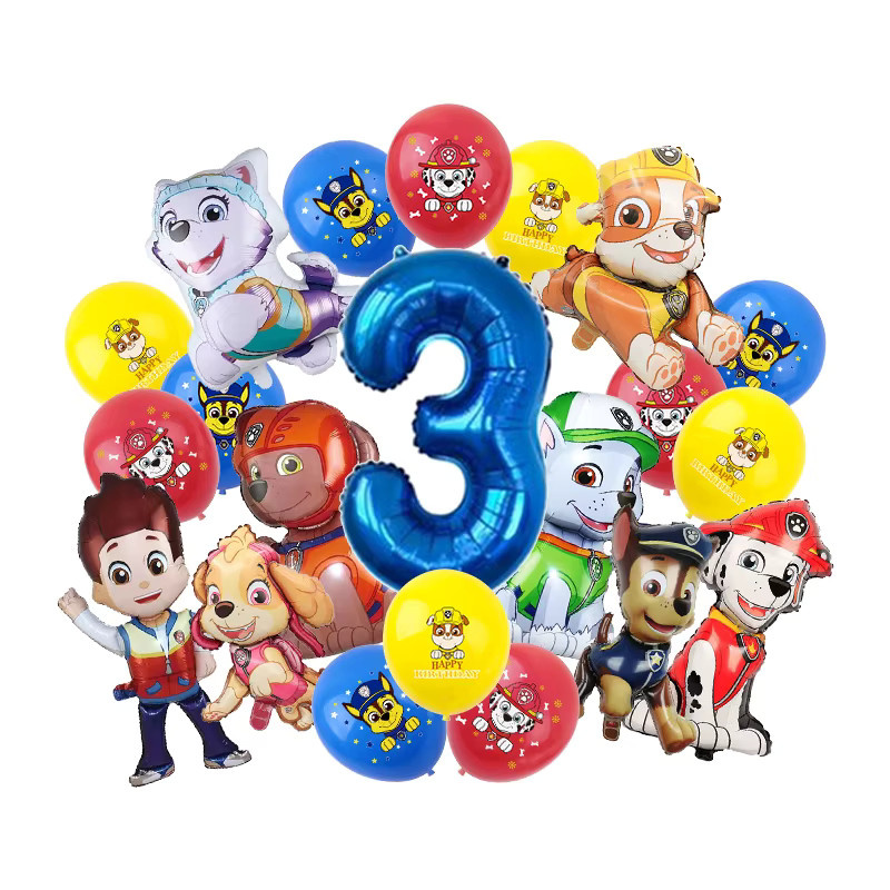 TAKARA TOMY PAW Patrol Geburtstagsparty-Dekoration Chase Skye Latexballons, Marshall Folienballon, Hintergrundbanner - Bild 3