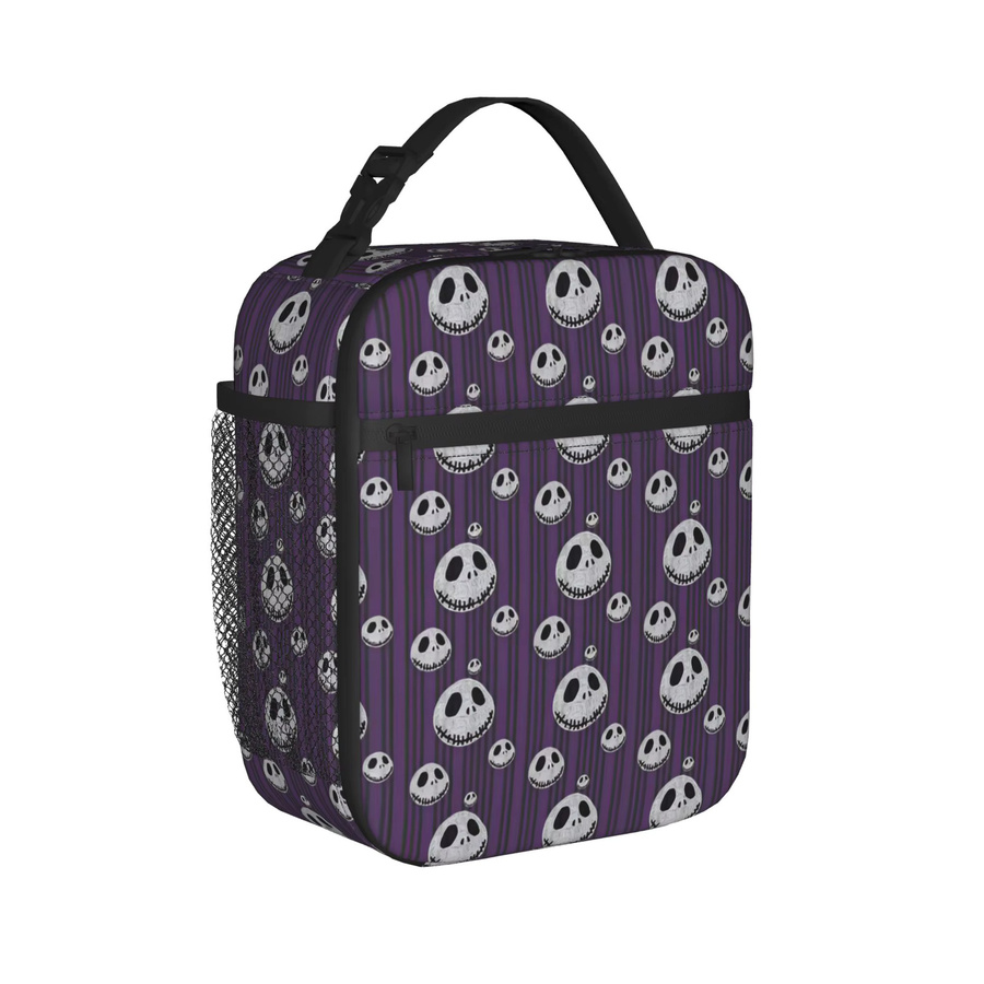 Potdemiel Skellingtones Skull Isolierte Lunchtasche in Lila, Tragbare Thermo-Kühlbox für Bento-Box, Schule und Büro, B/H/T: 26,0 x 21,0 cm - Bild 2