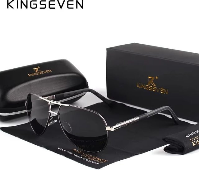 KINGSEVEN Sonnenbrille Aviator, Aluminium, Unisex, Vollrand, polarisiert - Bild 1