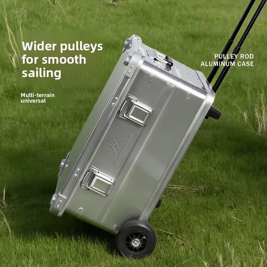 MOUNTAINHIKER Aluminium Rollbox in Silber, tragbare multifunktionale Aufbewahrungsbox für Outdoor, Camping und Auto - Bild 4