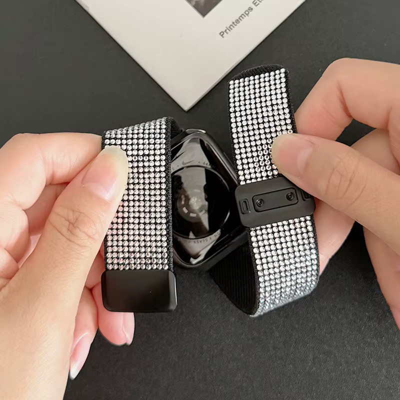 Magnetarmband Milanaise, Diamant, Kristall, Unisex, für Apple Watch - Bild 2