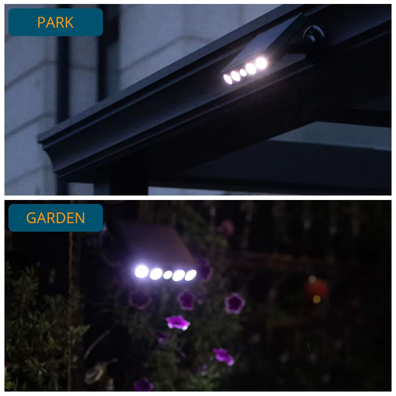 JOYINLED Solar LED Wandleuchte mit Bewegungsmelder, wasserdicht IP65, Schwarz - Bild 6