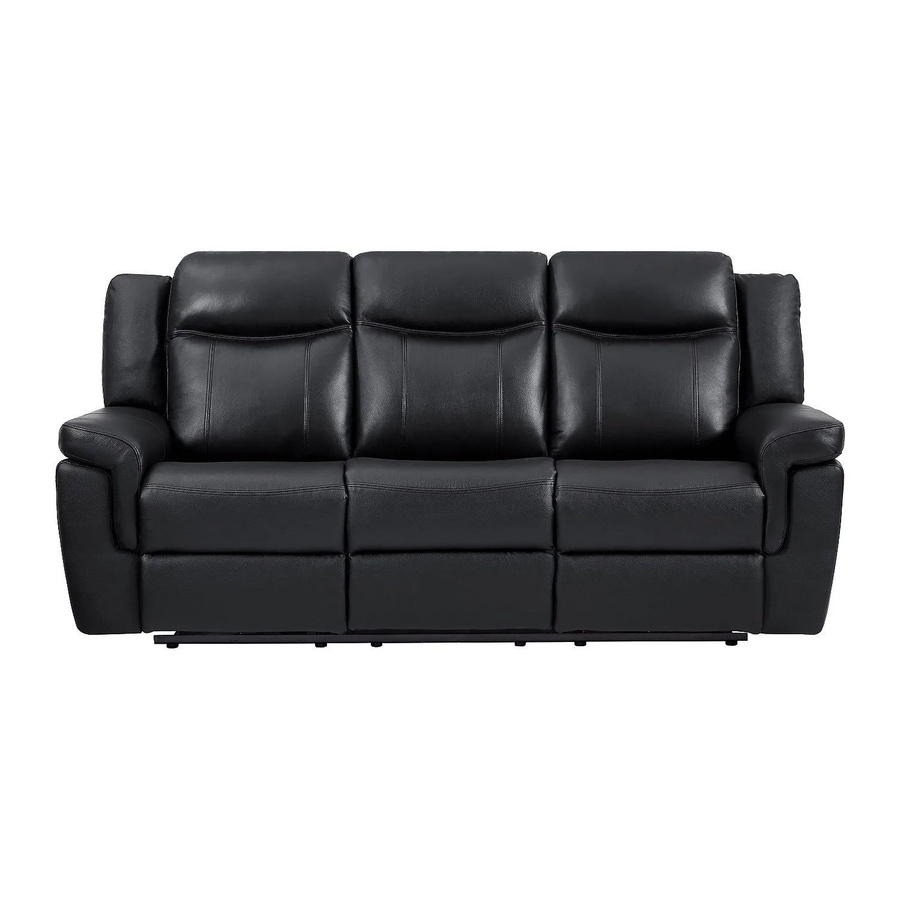 Vente-unique Relaxsofa Kenneth in Schwarz aus Leder mit 204 cm Breite - Bild 2