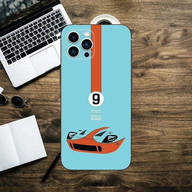 Star G-Gulf Racing Silikon Handyhülle für Apple iPhone 16, 15, 14, 13, 12, 11, XS, XR, X, 8, 7 in Schwarz - Bild 1