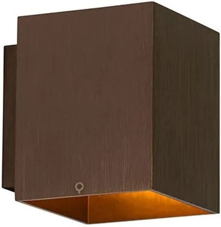 QAZQA Moderne Quadratische Wandleuchte aus Aluminium in Bronzebraun, dimmbar mit G9 Sockel - Bild 1