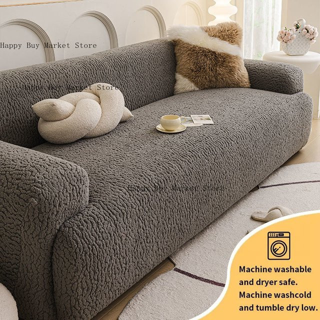 NUOYING All-Inclusive Sofabezug in Grau, elastischer und rutschfester einteiliger Sofaschoner, staubdicht und waschbar - Bild 1