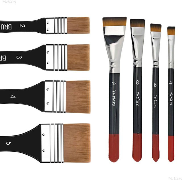 Yutiars Nylon-Kunstpinsel-Set mit 8 Teilen für Acryl, Öl, Aquarell und Gesso - Bild 1