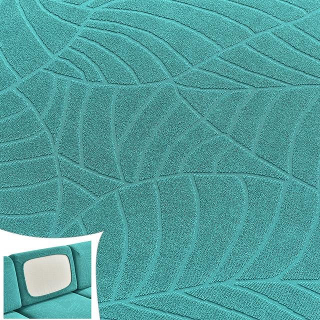 Elastische Jacquard-Sitzkissenhülle für Ecksofas in Türkis, abnehmbarer Möbelschutz aus Polyester - Bild 1