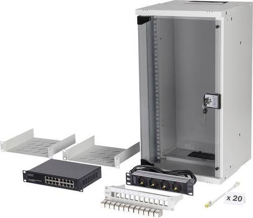 Digitus DN-49104-SET Netzwerkschrank 10 Zoll, 12 HE, Grau - Bild 1