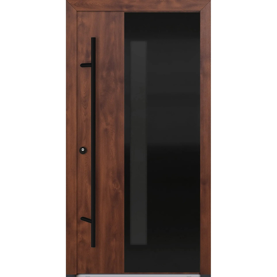 FM Türen Innenbeschläge Set AS68 Modell 66 in Nussbaum mit Stahlbeschlägen, Links, B: 110 cm, H: 210 cm - Bild 2
