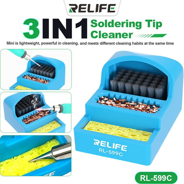 Relife RL-599C 3 in 1 Multifunktions-Lötspitzenreiniger in Blau für Handy und Motherboard Reparaturen - Bild 1
