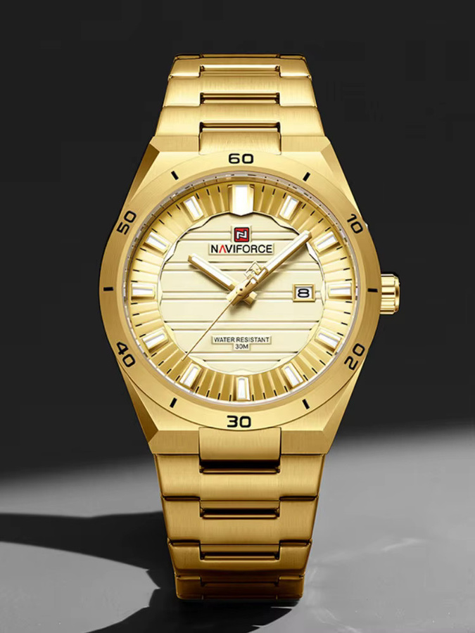 NAVIFORCE Armbanduhr, Quarz, Edelstahl, Gold, Herren, Wasserdicht - Bild 7
