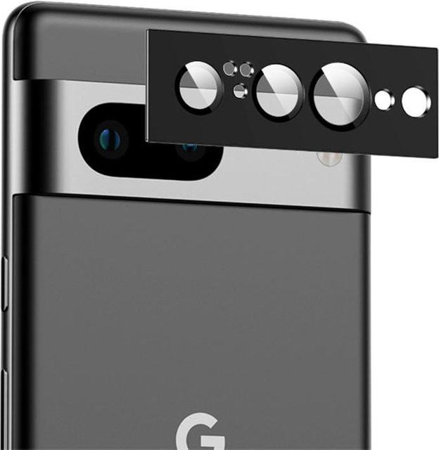 Kamera-Objektivschutz für Google Pixel 7 8 Pro 7a 6a 8 mit Metallring und Glas-Protektor in Schwarz oder Transparent - Bild 1