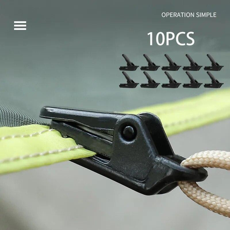 Binchi Outdoor-Plane Clips aus Polycarbonat in Schwarz, 10 Stück für Camping, Zelte und Markisen - Bild 4