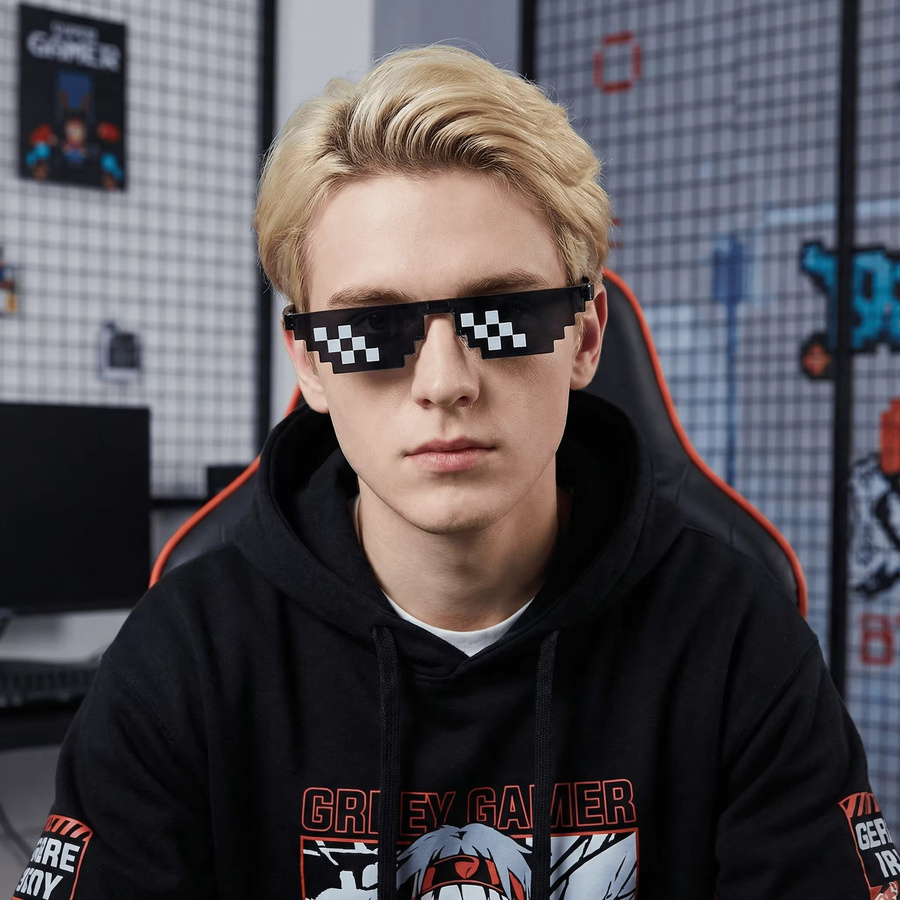 Sharif Sonnenbrille Mosaik, Square, Vollrand, Kunststoff, Schwarz, Unisex - Bild 3