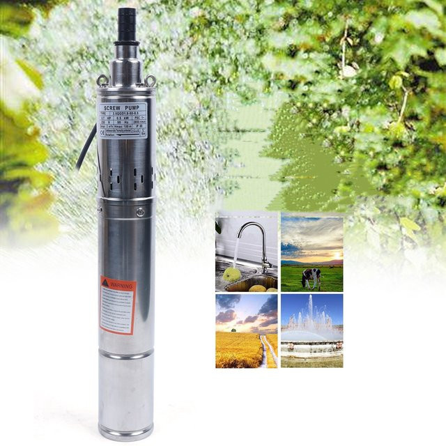 Bymaocar Tiefbrunnenpumpe 0,5 kW mit Schnappringfeder in Silber für Bewässerungssysteme - Bild 1