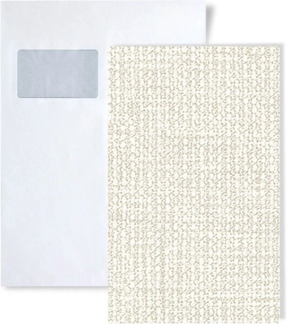 PROFHOME Uni-Tapete Musterstück S-RE521041-DI in Weiß und Beige, DIN A4 - Bild 1