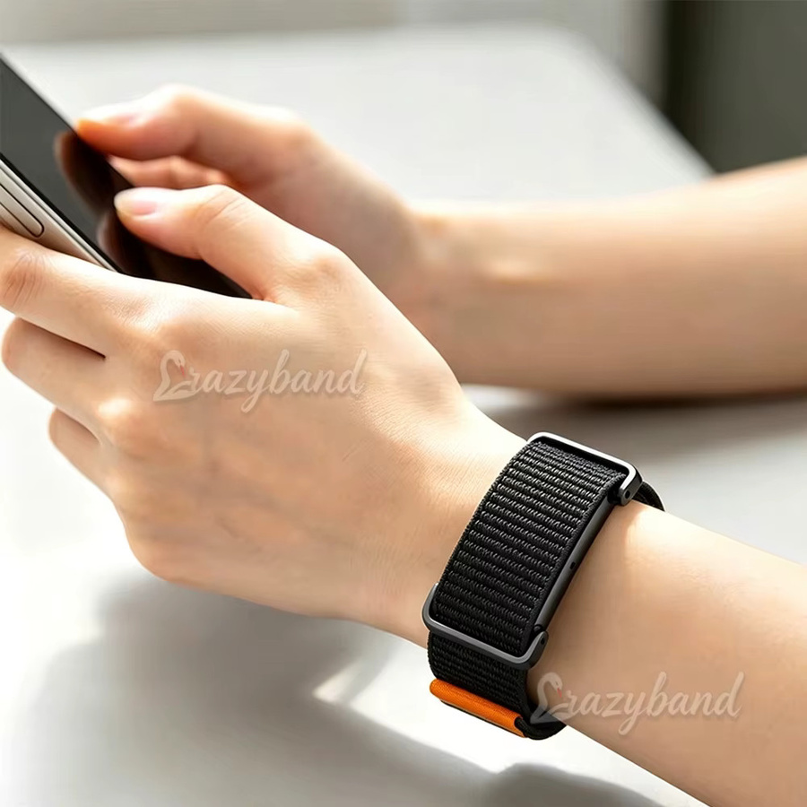 Crazyband Uhrenarmband Nylon, Schwarz, Unisex - Bild 6