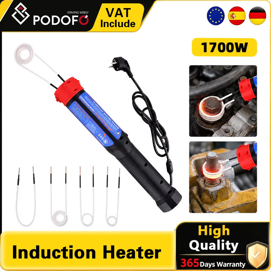 Podofo Handgehaltener Magnetischer Induktionsheizer 1700W Rotierender Typ zur Rostentfernung von Schrauben und Muttern als Tragbares Flammenloses Reparaturset - Bild 2