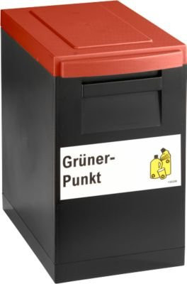 Modul-Sammelbox WSB Nord Sued mit Deckel und Griffen, Schwarz/Rot, B/T/H: 35,0 x 30,0 x 20,0 cm - Bild 1