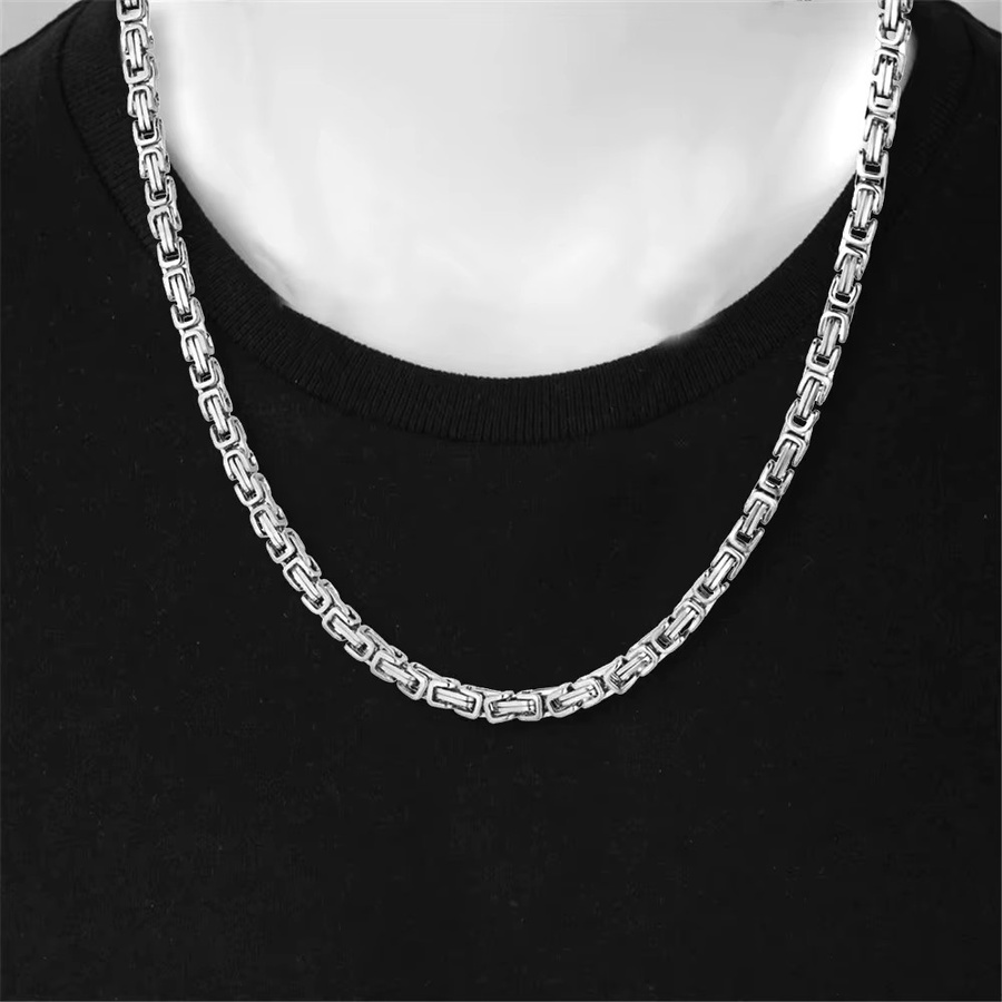 Halskette Edelstahl, Silber Farbe, Box Kette, Unisex - Bild 2
