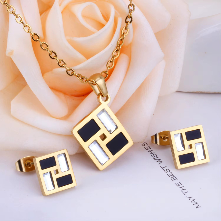 LUXUSTEEL Schmuck-Set Edelstahl, Gold, Damen - Bild 2