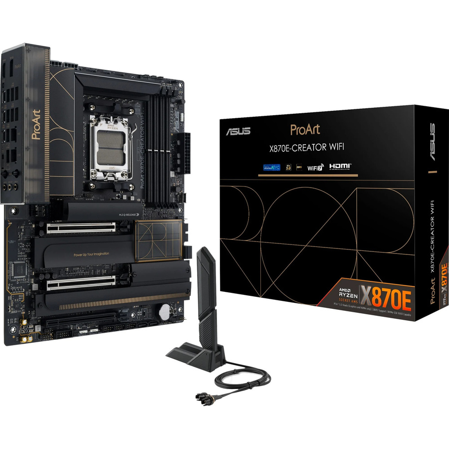 Asus PROART X870E-CREATOR WIFI Mainboard AM5 DDR5 Schwarz mit Wi-Fi, Bluetooth und Ethernet/LAN - Bild 2