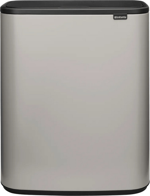 Brabantia Bo Touch Mülleimer mit 2 x 30 Liter Volumen in Soft Grey mit herausnehmbarem Inneneimer aus Metall - Bild 1