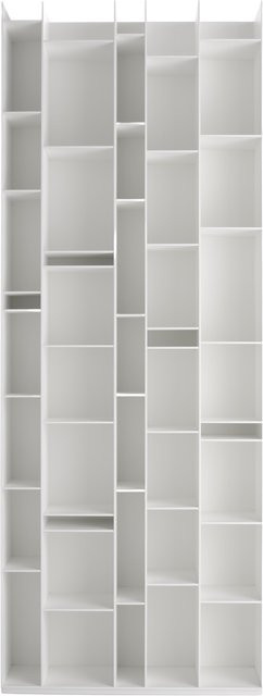 MDF Italia Random Regalsystem in Weiß mit Rückwand und lackierten Holzfaserpaneelen - Bild 1