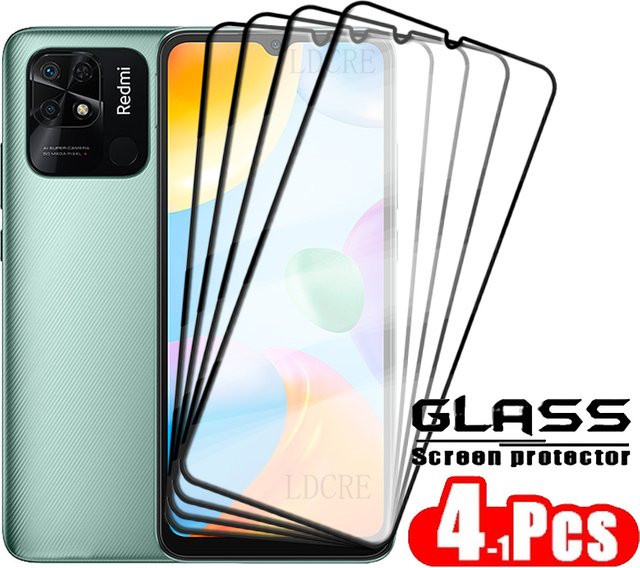 4er-Pack Gehärtetes Glas Schutzfilm für Xiaomi Redmi 10C, Transparent, 9H HD Vollabdeckung - Bild 1