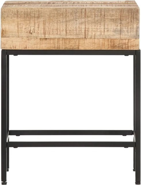 vidaXL Beistelltisch aus Mango-Massivholz in Braun im Vintage-Stil, B/T/H: 40 x 30 x 50 cm - Bild 1