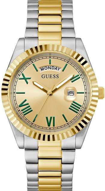 Guess Herrenuhr Connoisseur, Quarz, Edelstahl, Gold, 42 mm, 5 ATM - Bild 1