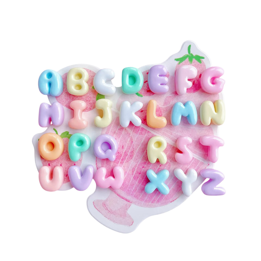 100 Stück Mini Harz-Buchstaben Set mit 26 englischen Buchstaben in Multicolour für Bastelzubehör und Handyhüllen-Dekoration - Bild 3