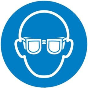 SafetyMarking Gebotsschild Folie Augenschutz benutzen Durchmesser: 50 mm, 6 Stück pro Bogen, Blau - Bild 1