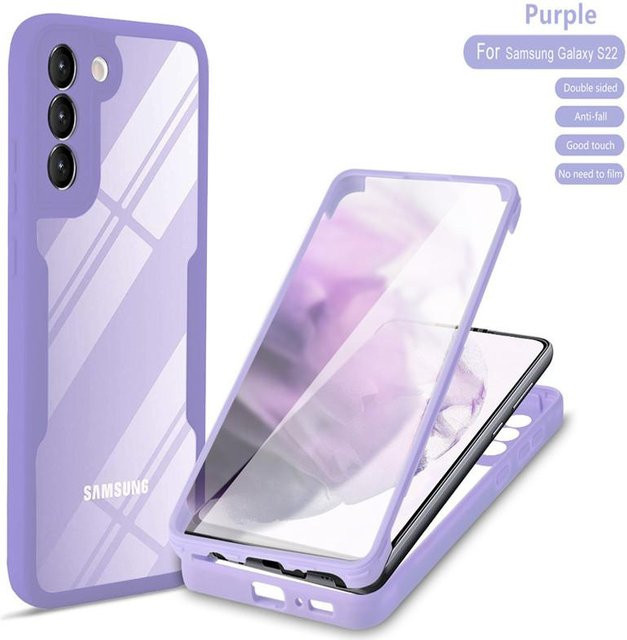 Stoßfeste 360 Grad Vollschutzhülle für Samsung Galaxy Modelle in Purple - Bild 1