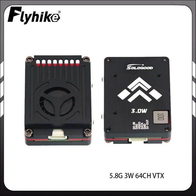Sologood VTX Videotransmitter für RC FPV Drohnen, 5,8 GHz, 64 Kanäle, Schwarz, einstellbar von 25mW bis 3000mW - Bild 1