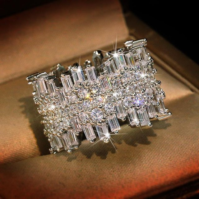YIRAN Jewelry 5 Ring, Zirkon, grau, Damen - Bild 1