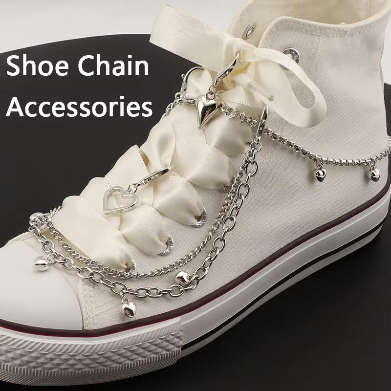 SMATLELF Schuh Kette Charms, Edelstahl, Perle, Silber, Unisex - Bild 4