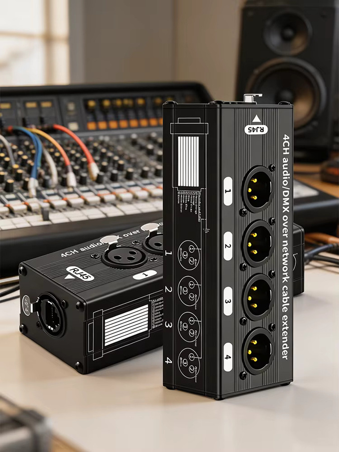 TITAK 4-Kanal XLR zu RJ45 Extender über Cat5/Cat6 Adapter in Schwarz - Bild 7