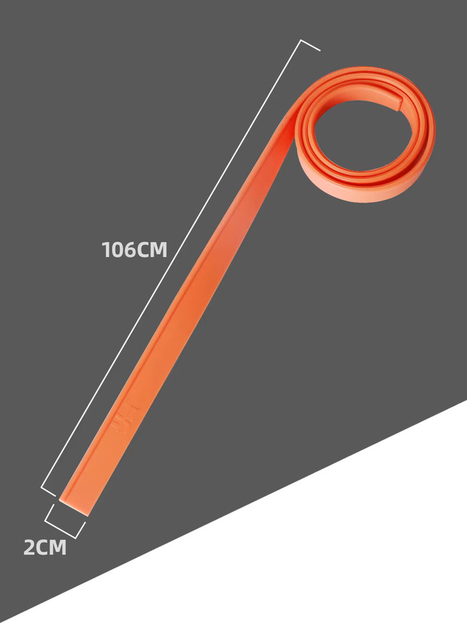 Smallsweet Glasschaber mit austauschbarem Silikonstreifen und verschleißfestem Gummi, Farbe: Gelb/Orange, Höhe: 105 cm - Bild 2
