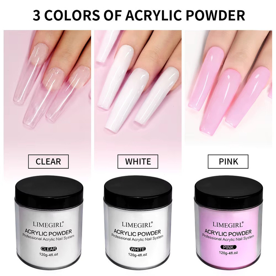 Limegirl Acrylpulver, rosa-weiß, 120 g, Glänzend - Bild 2