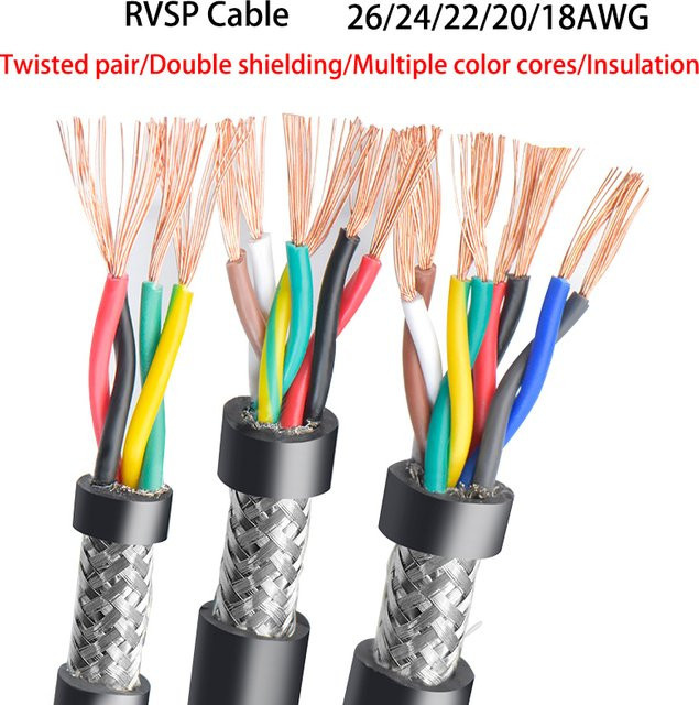 Luobaide RVSP Twisted Pair abgeschirmtes Kabel mit verzinnter Kupferlitze, RS485-Signalsteuerdraht und Audiokabel, mehrfarbig - Bild 1